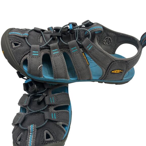 Women sz 8 Clearwater CNX Keen Outdoor performance Anatomic waterproof gray teal - Picture 1 of 7